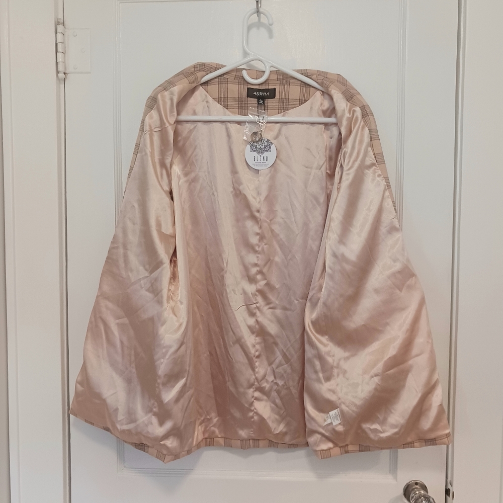 4SI3NNA Tan Plaid Darla Jacket SZ Large NWT - Picture 3 of 8